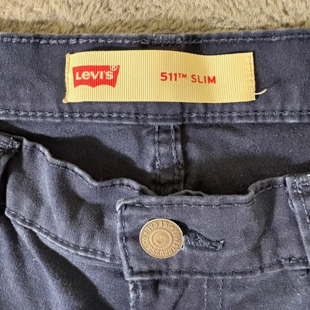 Levis 511 Slim Navy Blue Chino Pants Boys 16 Husky 34x28 Stretch Twill AR460